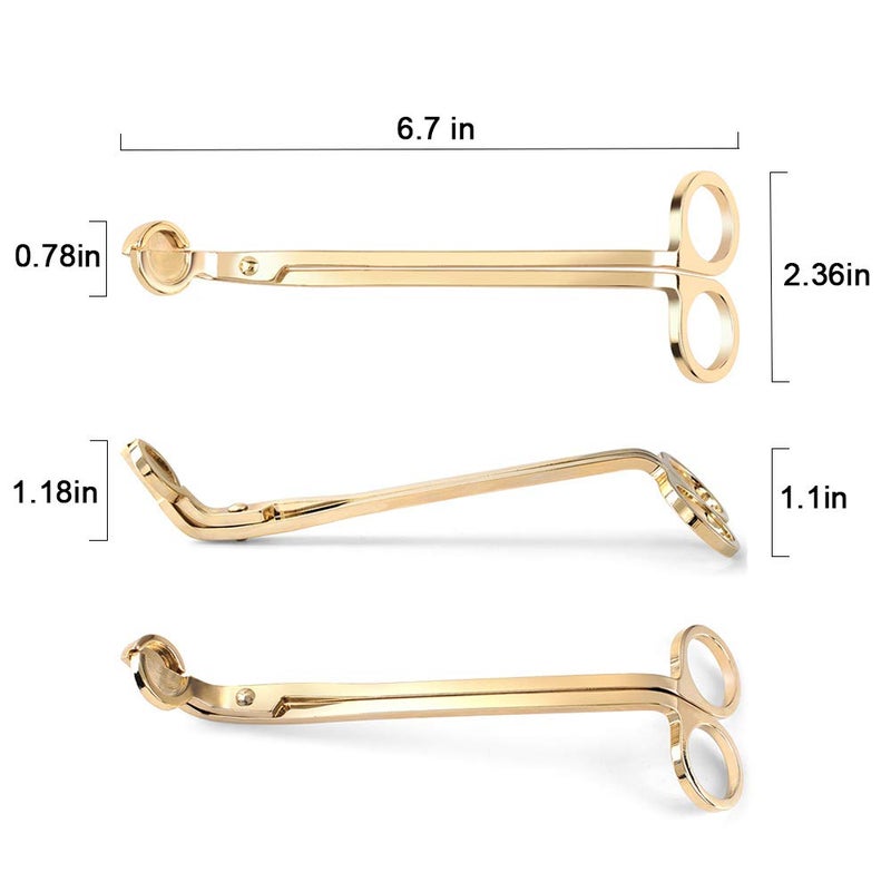 AimtoHome Candle Wick Trimmer Candle Wick Clipper Wick Cutter Scissor, Gold - Image 2